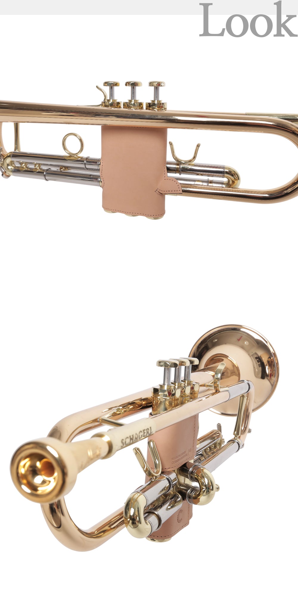 Curtis Trumpet Valve Guard HGT5 - Vachetta Leather, Standard design