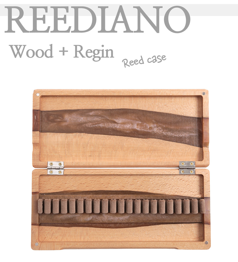 Reediano Handmade Wood/Resin Reed Case for Oboe – Holds 20 Reeds (Maroon Edition)