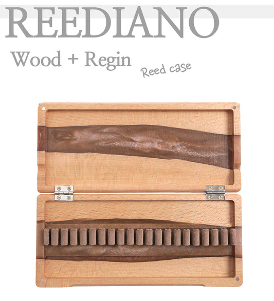 Reediano Handmade Wood/Resin Reed Case for Oboe – Holds 20 Reeds (Maroon Edition)