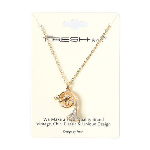 AIM French Horn Necklace N522 FPN558G/FPN558PW
