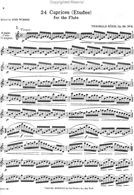 24 Caprices For Flute By Theobald Boehm O83