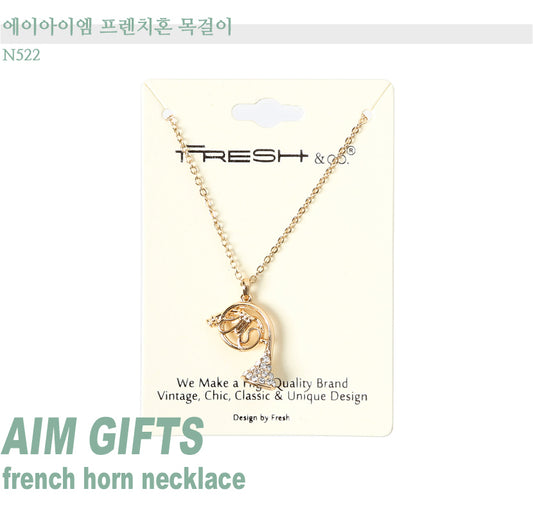 AIM French Horn Necklace N522 FPN558G/FPN558PW