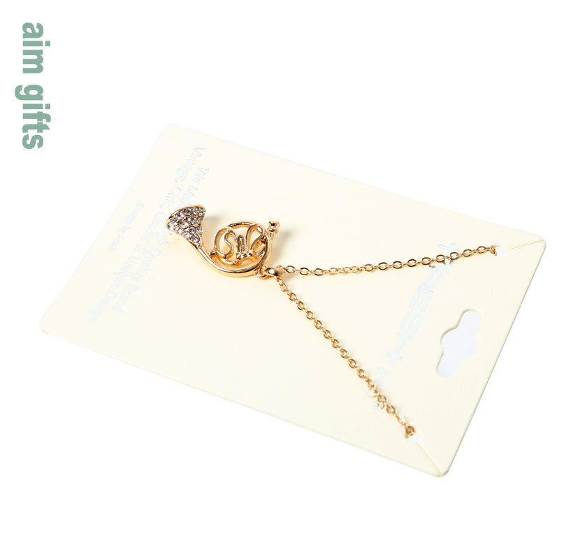 AIM French Horn Necklace N522 FPN558G/FPN558PW