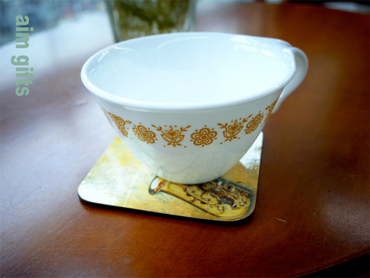 AIM Sax Sheet Music Vinyl Coaster 29889