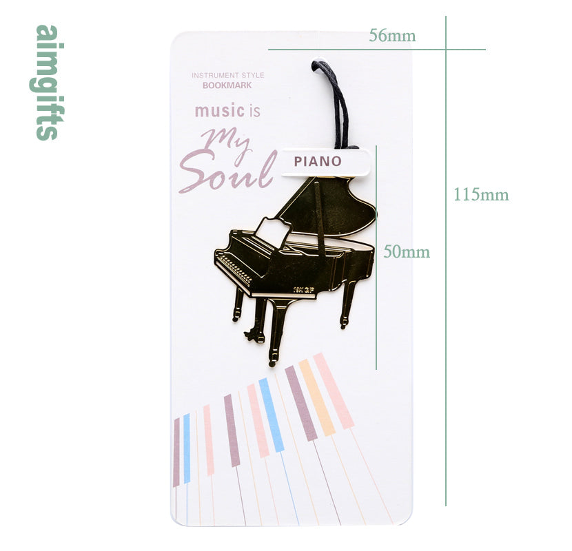 Aimgifts Instrument Style Gold plated Bookmark - Trumpet/Saxophone/Violin/Piano/Ukulele