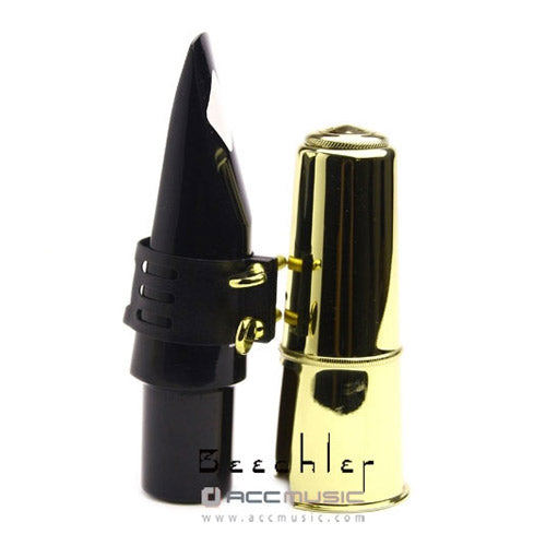 Beechler Ebonite Inverted Special Black Saxophone Ligature & Cap - Baritone sax
