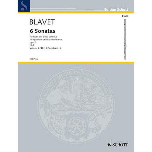 Blavet Six Sonatas for Flute and Basso continuo Vol. 2 (Sonatas 4-6) FTR165