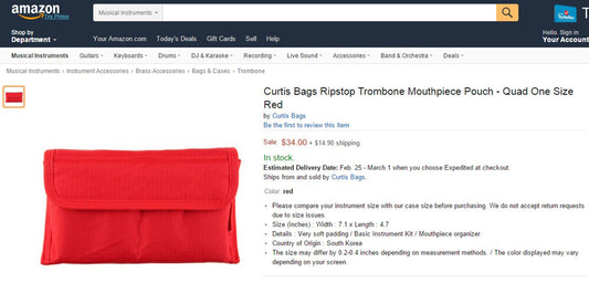 Curtis Trombone Mouthpiece Quad Pouch PMP1Q PMP1Q