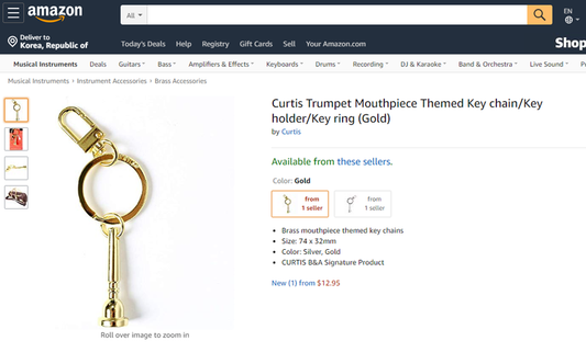 Curtis Trumpet Mouthpiece Theme Keychain TK1S-C