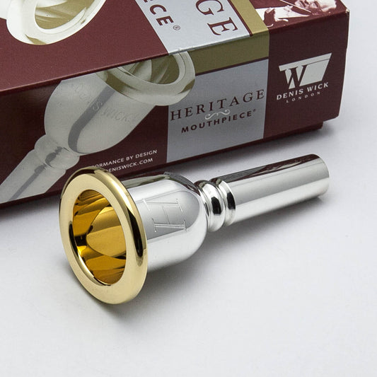 Denis Wick Heritage Trombone Mouthpiece – Silver Plated with Gold Plated Rim and Cup 3180