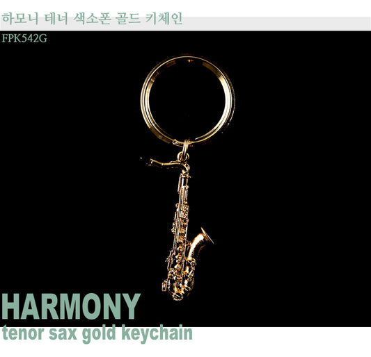 Harmony Tenor Saxophone Gold Keychain FPK542G