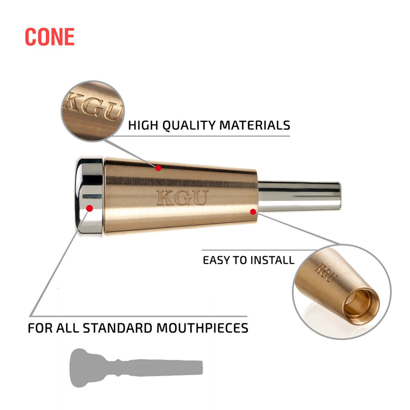 KGU Brass Cone Trumpet Mouthpiece Booster