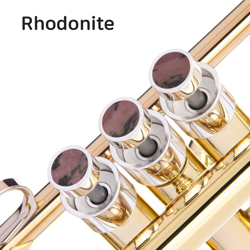 KGU Brass Trumpet Curtom Finger Burtton with Stone Inlays