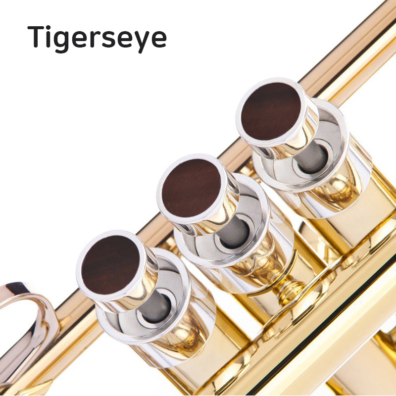 KGU Brass Trumpet Curtom Finger Burtton with Stone Inlays