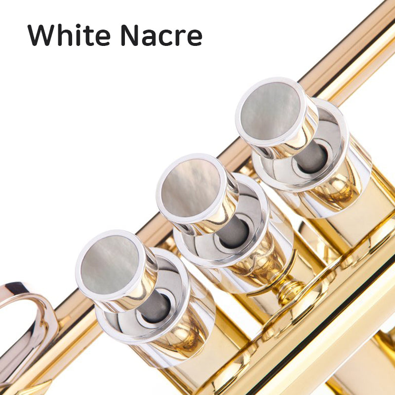 KGU Brass Trumpet Curtom Finger Burtton with Stone Inlays