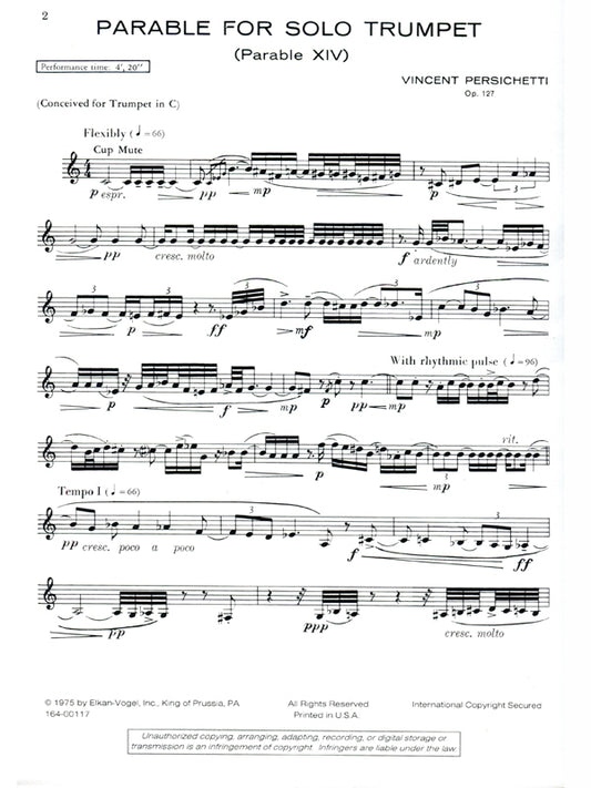 Persichetti Parable  for Solo Trumpet (Parable XIV)