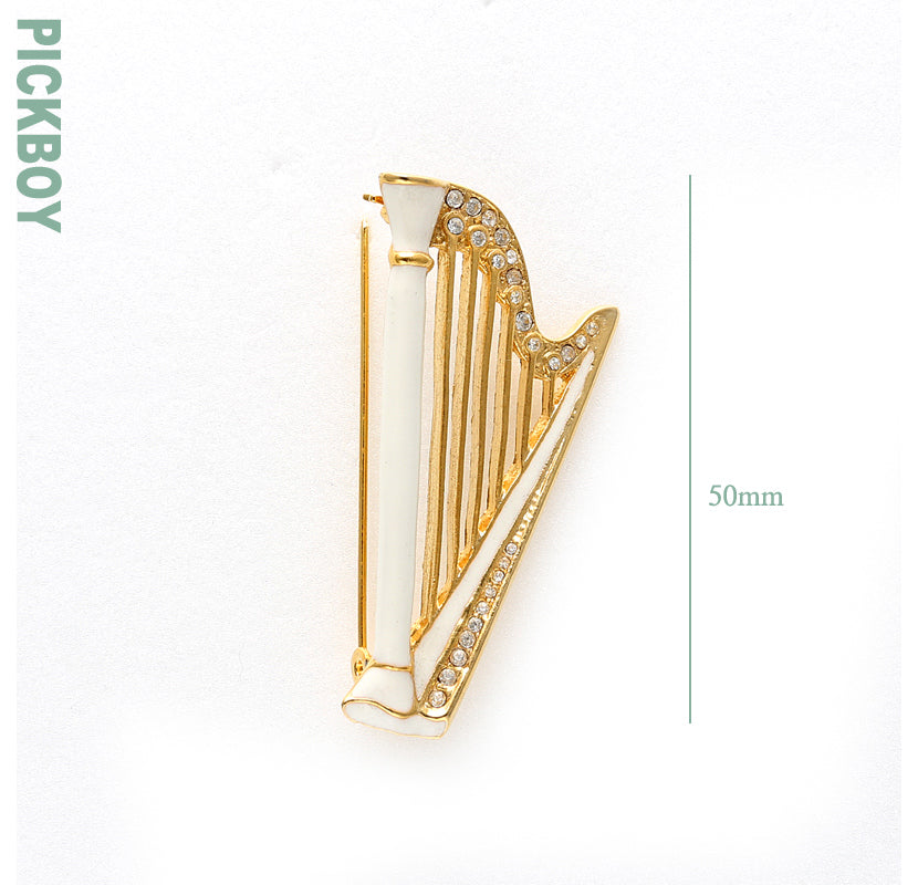 Pickboy Enamel Harp Brooch JE38W