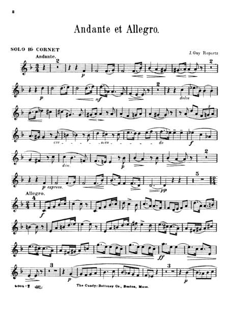Ropartz Andante et Allegro for Cornet or Trumpet and Piano