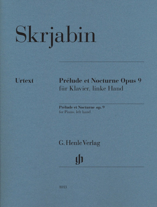 ALEXANDER SCRIABIN Prélude et Nocturne for Piano, left hand op. 9 [HN1013]