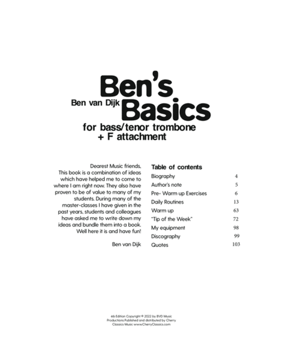 Ben van Dijk Ben's Basics for bass/tenor trombone + F attachment [CC3644]