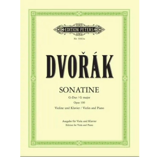 Dvorak Sonatine in G Op.100 for Viola and Piano [EP9363A]