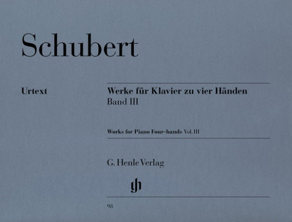 FRANZ SCHUBERT Works for Piano Four-hands, Volume III [HN98]