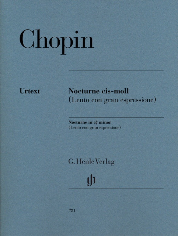 FRÉDÉRIC CHOPIN Nocturne c sharp minor (Lento con gran espressione) [HN781]