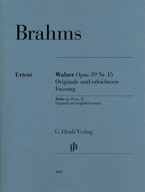 JOHANNES BRAHMS Waltz op. 39 no. 15 - Original and simplified version [HN1089]