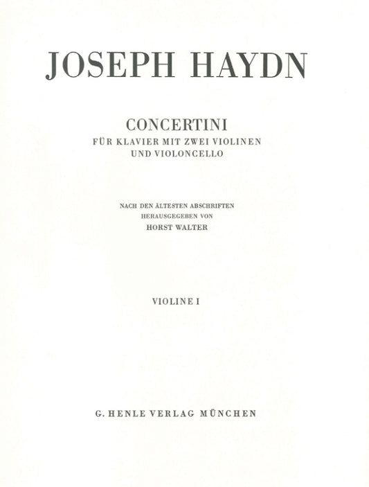 JOSEPH HAYDN Concertini for Piano (Harpsichord) with two Violins and Violoncello [HN309]