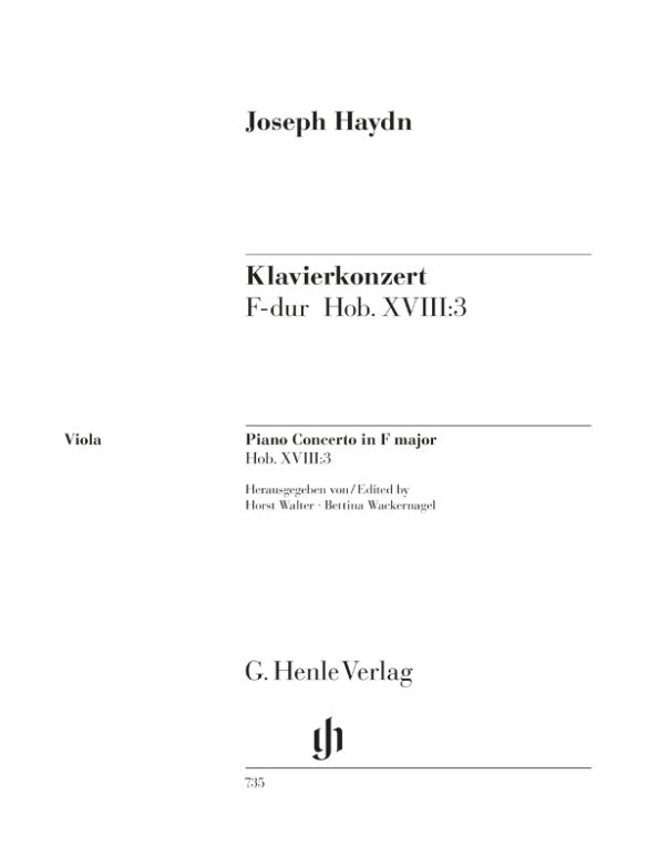 JOSEPH HAYDN Piano Concerto (Harpsichord) F major Hob. XVIII 3 [HN735]