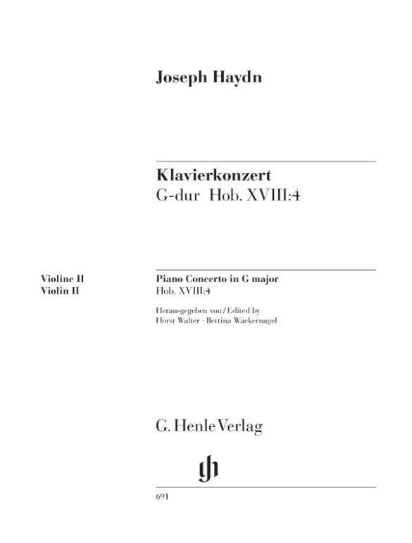 JOSEPH HAYDN Piano Concerto (Harpsichord) G major Hob. XVIII 4 [HN691]