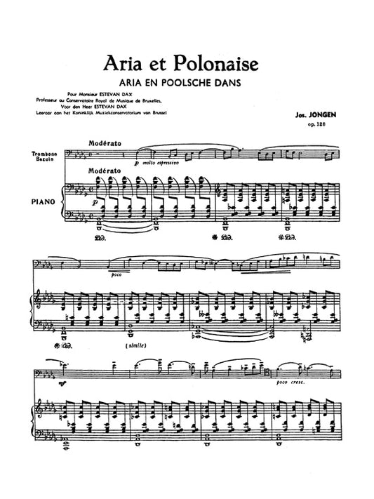 Joseph Jongen Aria and Polonaise, Op. 128 for Trombone and Piano [K09808]