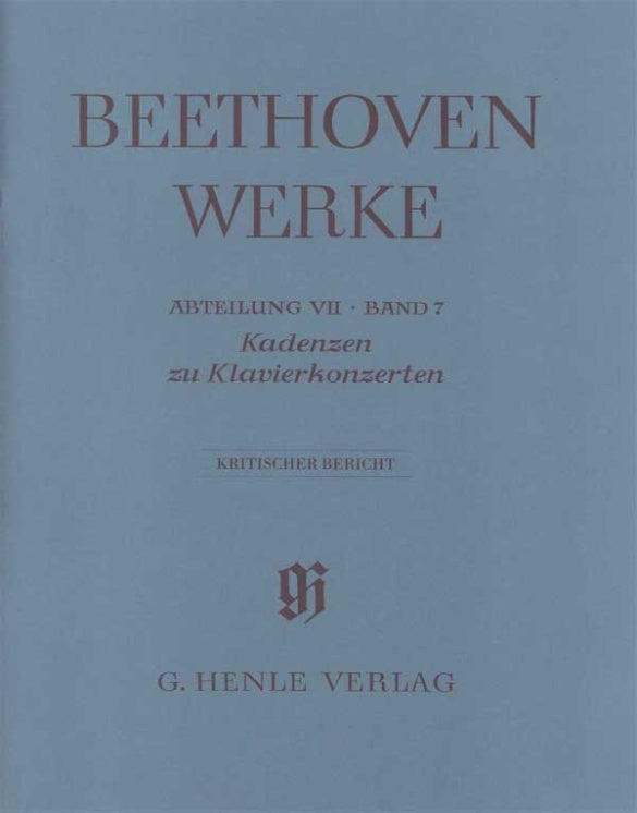 LUDWIG VAN BEETHOVEN Cadenzas in the Piano Concertos [HN4293]