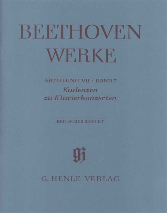 LUDWIG VAN BEETHOVEN Cadenzas in the Piano Concertos [HN4293]