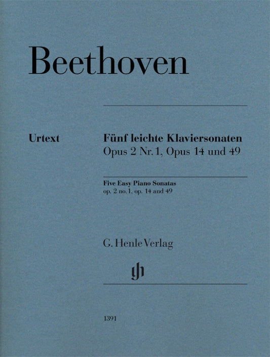 LUDWIG VAN BEETHOVEN Five Easy Piano Sonatas [HN1391]