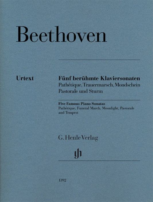 LUDWIG VAN BEETHOVEN Five Famous Piano Sonatas [HN1392]
