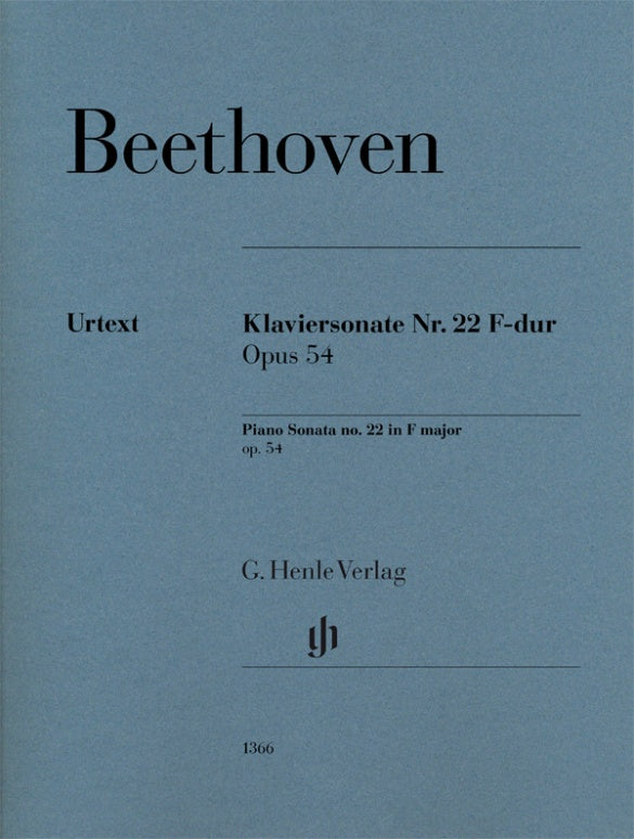 LUDWIG VAN BEETHOVEN Piano Sonata no. 22 F major op. 54 [HN1366]