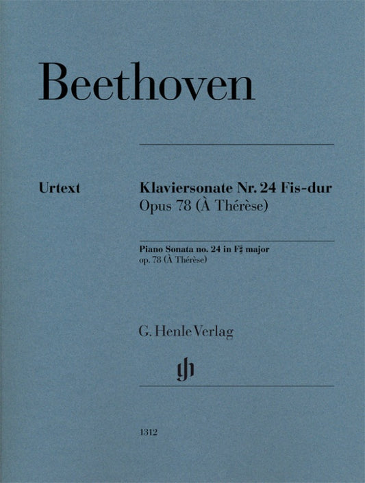 LUDWIG VAN BEETHOVEN Piano Sonata no. 24 F sharp major op. 78 (À Thérèse) [HN1312]