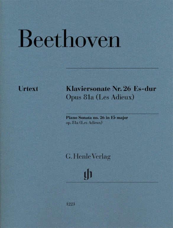 LUDWIG VAN BEETHOVEN Piano Sonata no. 26 E flat major op. 81a (Les Adieux) [HN1223]