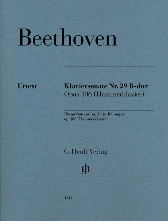 LUDWIG VAN BEETHOVEN Piano Sonata no. 29 B flat major op. 106 (Hammerklavier) [HN1314]