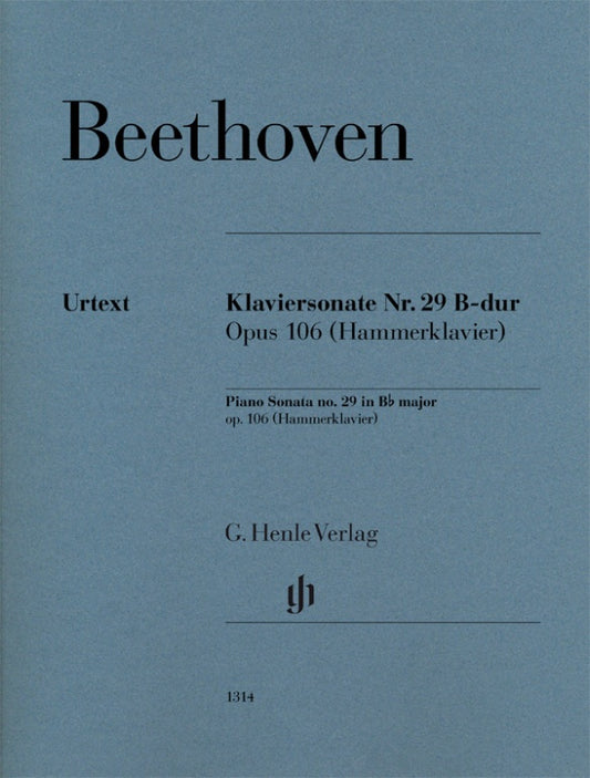 LUDWIG VAN BEETHOVEN Piano Sonata no. 29 B flat major op. 106 (Hammerklavier) [HN1314]