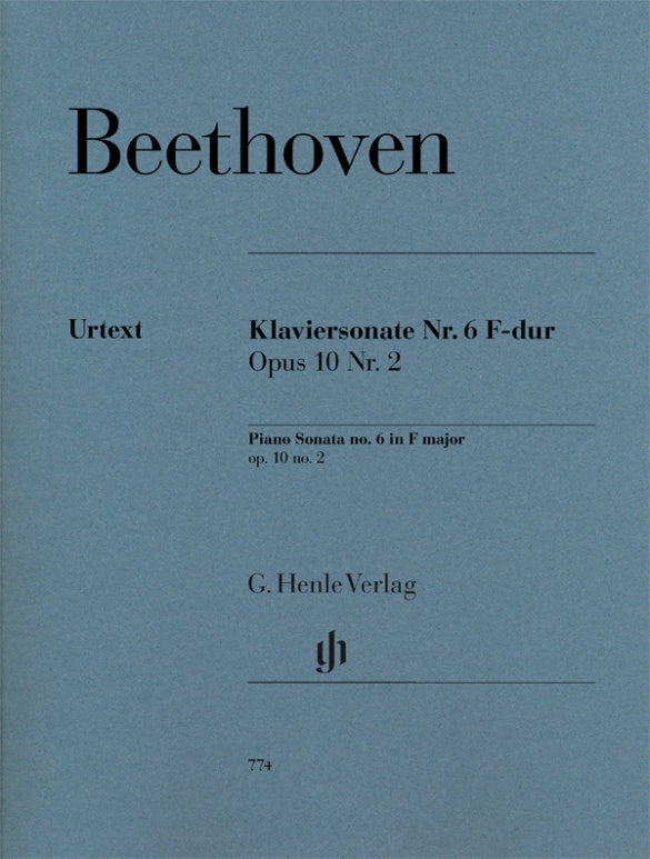 LUDWIG VAN BEETHOVEN Piano Sonata no. 6 F major op. 10 no. 2 [HN774]