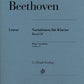 LUDWIG VAN BEETHOVEN Piano Variations, Volume II [HN1269]