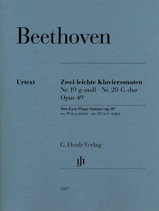 LUDWIG VAN BEETHOVEN Two Easy Piano Sonatas no. 19 and no. 20 g minor and G major op. 49 no. 1 and no. 2 [HN1327]