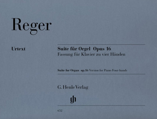 MAX REGER Suite e minor for Organ op. 16, composer's transcription for Piano four-hands (First Edition) [HN652]