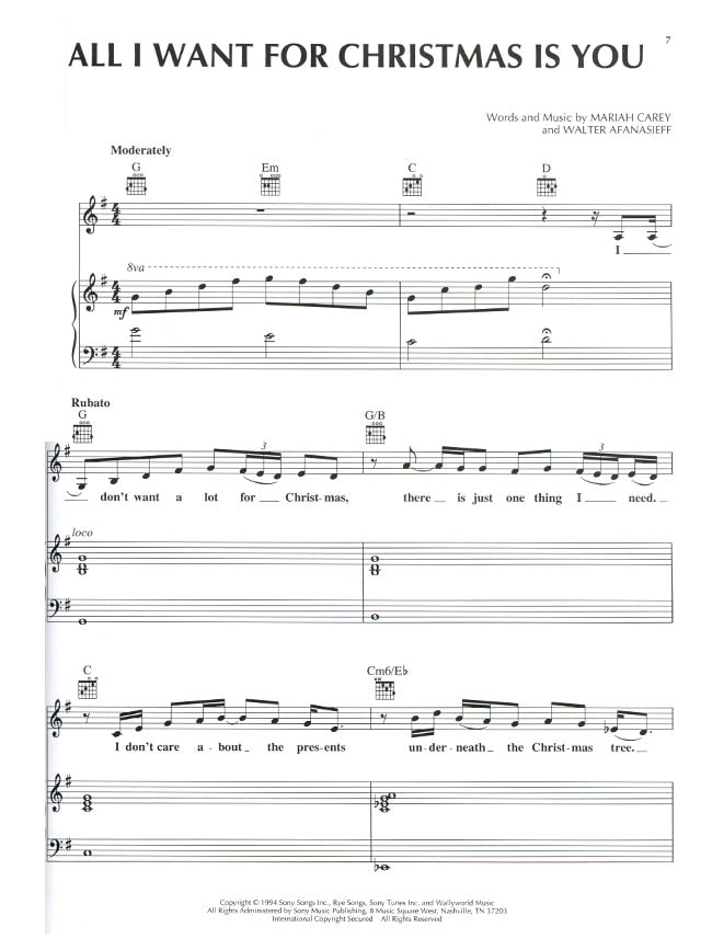 Mariah Carey - Merry Christmas (Piano Vocal Guitar) [306007]