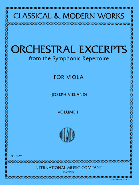 Orchestral Excerpts from the Symphonic Repertoire for Viola (Joseph Vieland) [IMC1107]