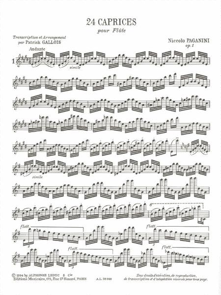 Paganini 24 Caprices, Op. 1 for Flute [AL28868]