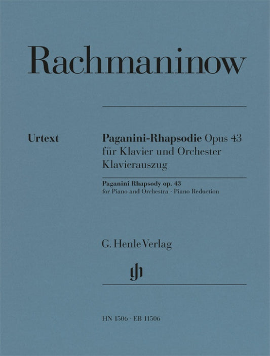 RACHMANINOFF, SERGEI Rapsodie sur un thème de Paganini op. 43 [HN1506]