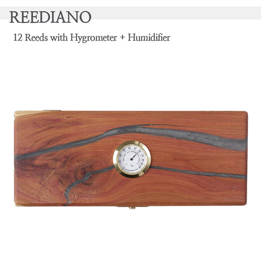 Reediano Clarinet l Saxophone reed case for 10-12 reeds l Hygrometer + Humidifier RD-12-HH